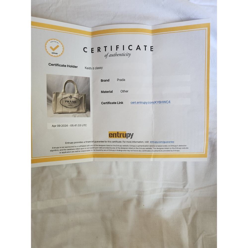 Authentic Prada Milano Canapa Canvas Tote Handbag with Dustbag* 2 COA'S - Picture 11 of 11